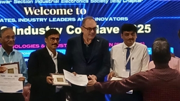 VSSUT Robotics Society Secured First Position and Received Prize from Prof. Milos Manic, President of IEEE IES in Project Expo of Industrial Conclave organized during 08-10 August 2025 at Bhubaneswar