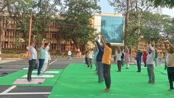 Early Morning Yoga and Pranayam Session for Faculty and Staff Members of VSSUT Burla on 03 May 2025(Saturday)