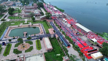 Participation of VSSUT Burla in the Celebration of International Yoga Day on 21 June 2025 at Mahanadi Riverfront, near Maa Samaleswari Temple, Sambalpur in presence of Shri Dharmendra Pradhan, Hon'ble Minister of Education, Govt of India