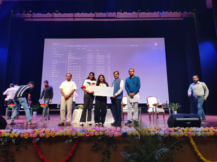 Alpana Mohanty and Aditi Panda student members of BIS CSE CHAPTER VSSUT BURLA Secured First Position with Cash Prize in Ideathon Event held at IIT Bhubaneswar